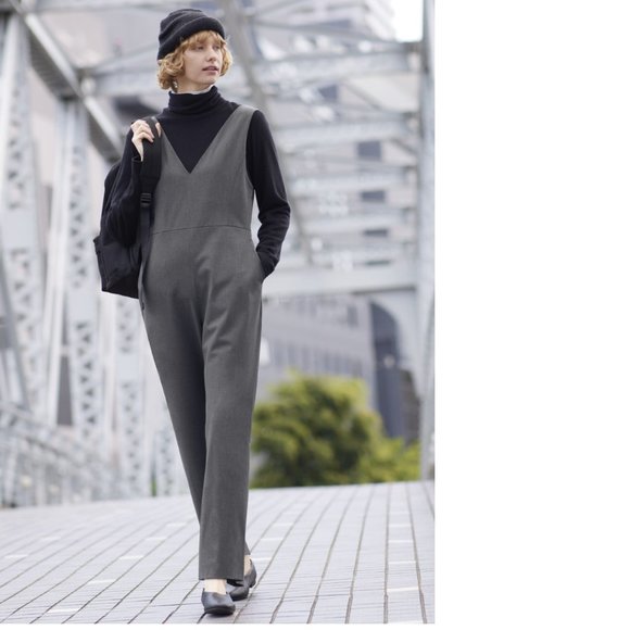 Uniqlo Pants & Jumpsuits Uniqlo Vneck Jumpsuit New With Tag Poshmark